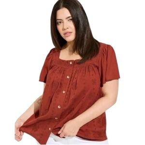 Torrid square neck flutter sleeve top 4X